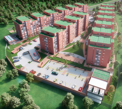 Apartamentos en venta en Facatativa, panorámica de conjunto residencial